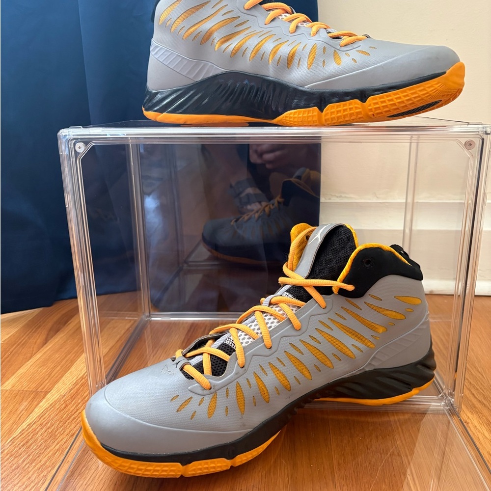 Jordans- Nike Men's Athletic Basketball Shoes - Gray/Yellow